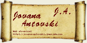 Jovana Antovski vizit kartica